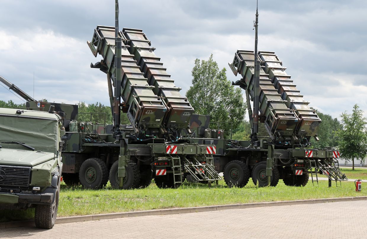 Patriot systems are seen at a military training area of Air Defence Missile Group 21 in Mecklenburg-Western Pomerania, Germany, on May 29, 2024.