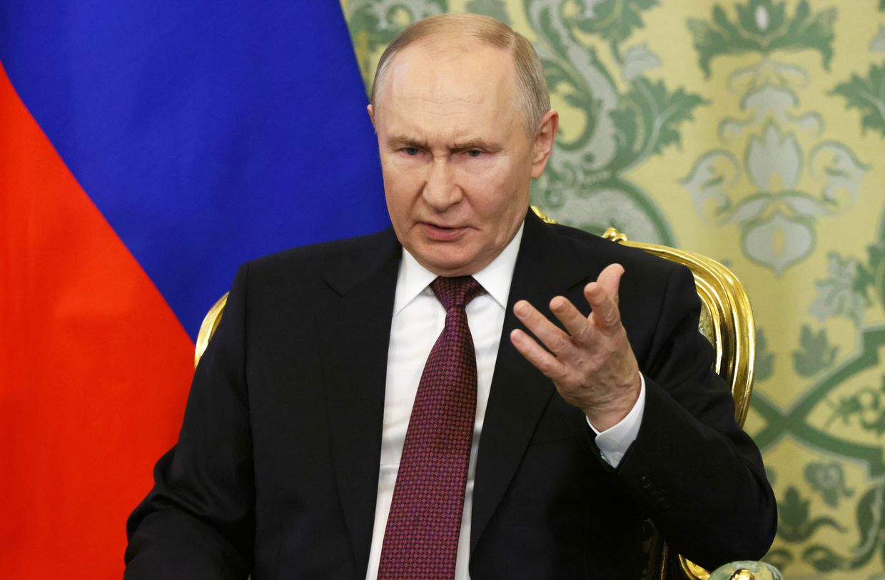 Russian President Vladimir Putin at the Grand Kremlin Palace in Moscow, Russia, on Feb. 26, 2025.