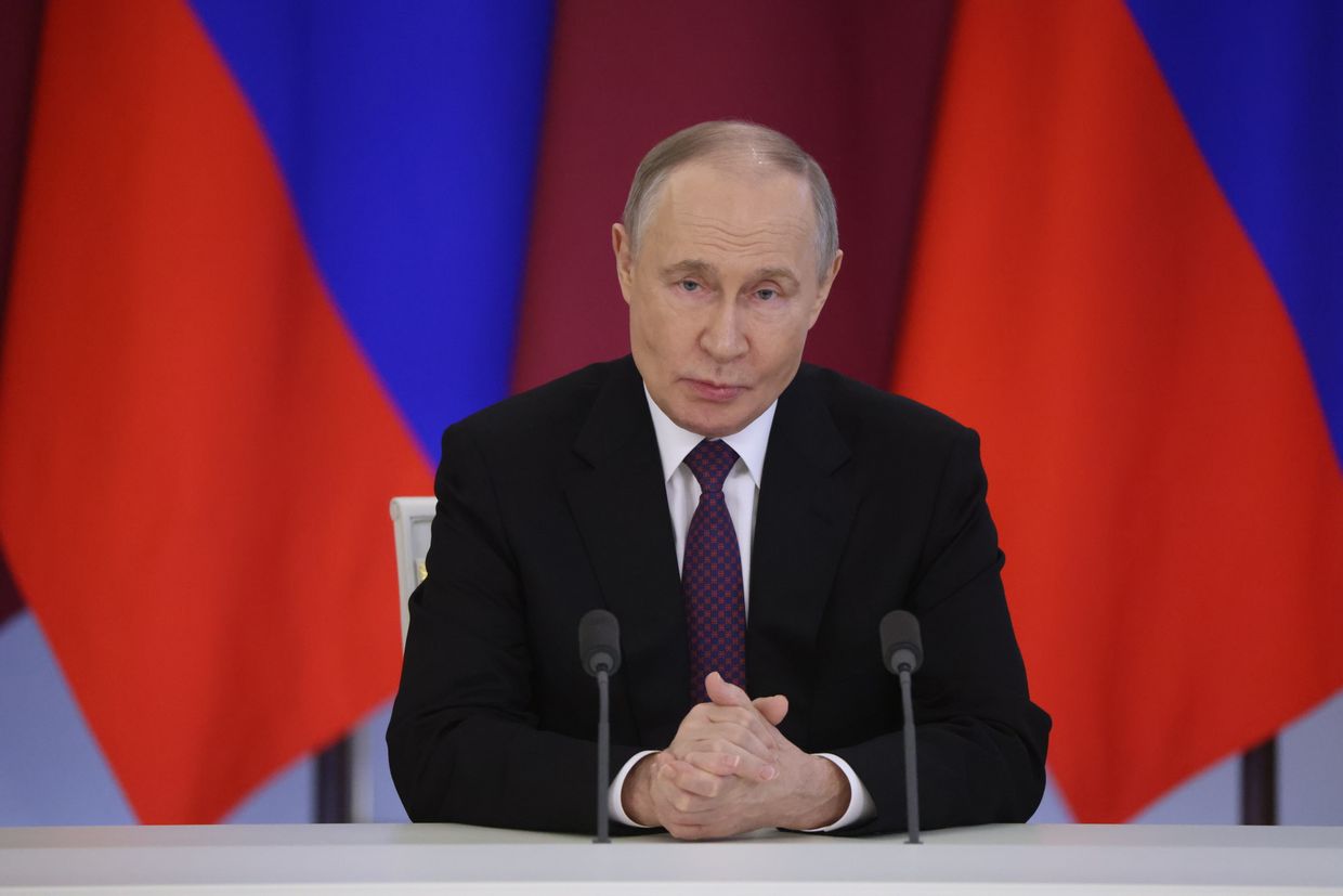 Russian President Vladimir Putin in Moscow, Russia, on April 17, 2025.