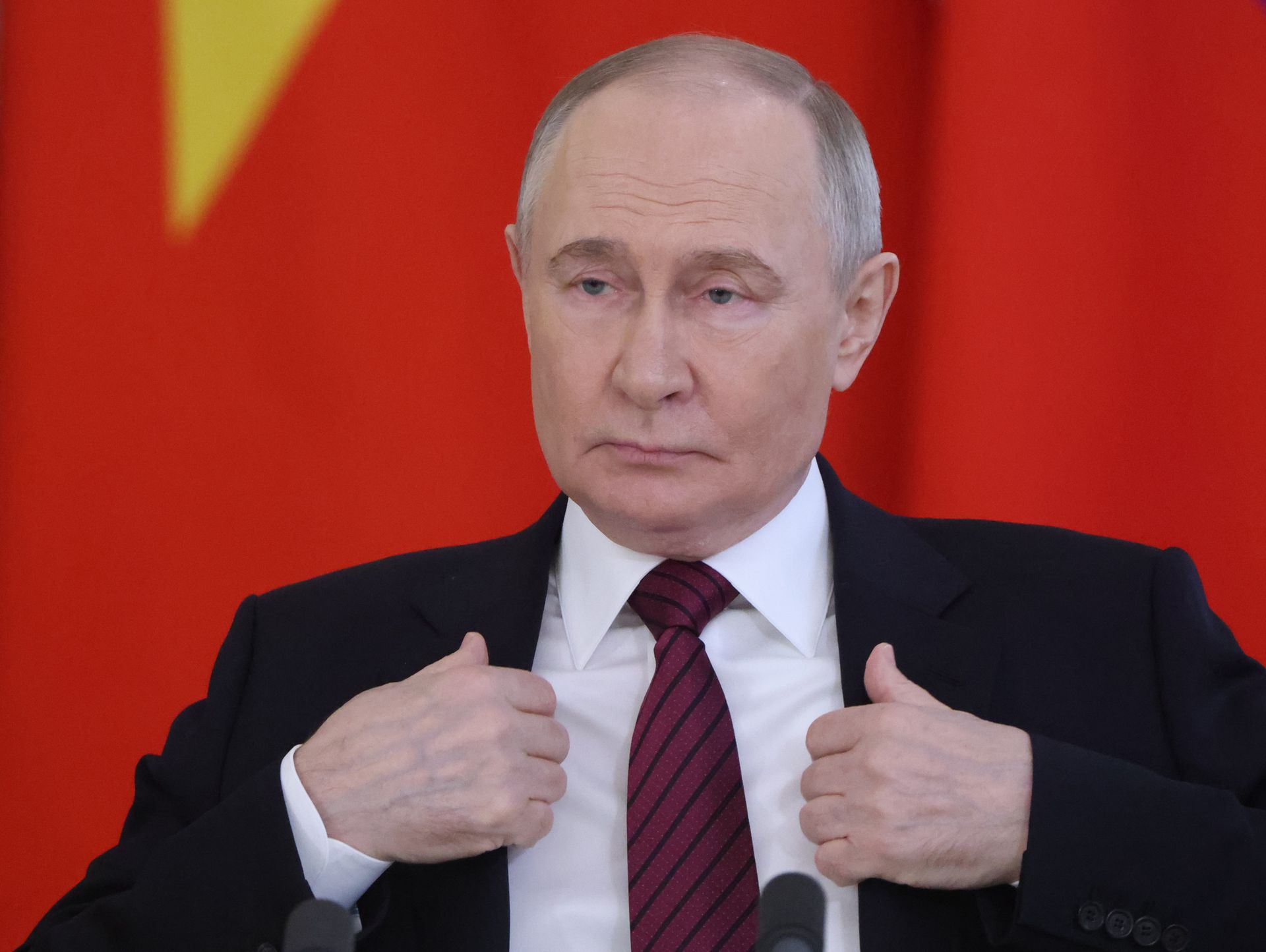 Russian President Vladimir Putin in Moscow, Russia, on May 10, 2025.