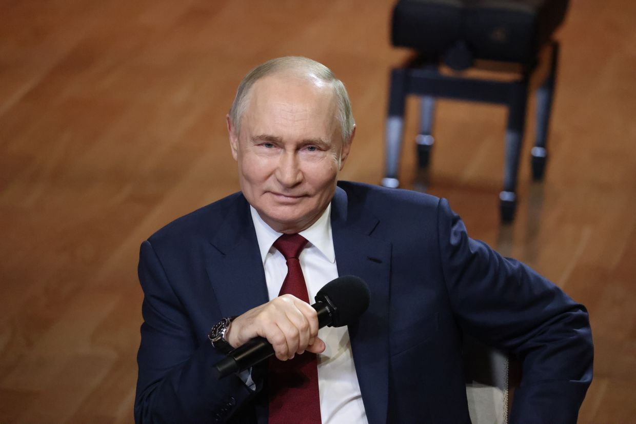 Russian President Vladimir Putin in Sirius, Russia, on May 19, 2025.