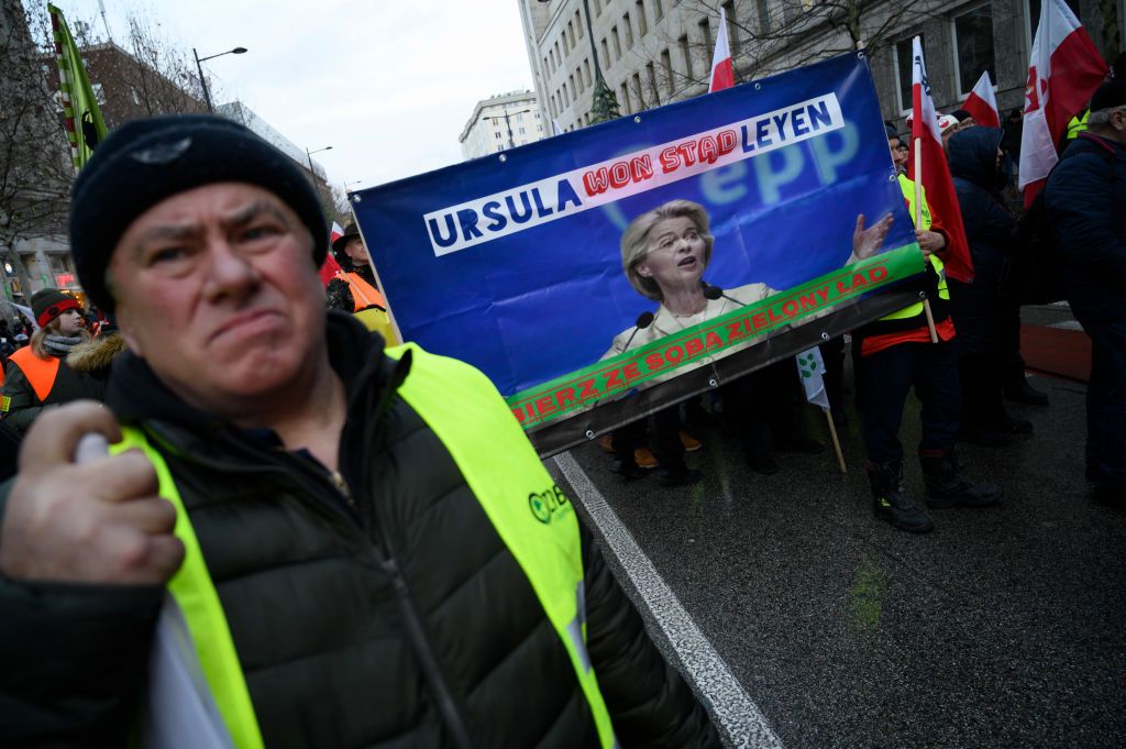 Polish farmers rally against the EU's trade policies, including the import of Ukrainian agricultural products
