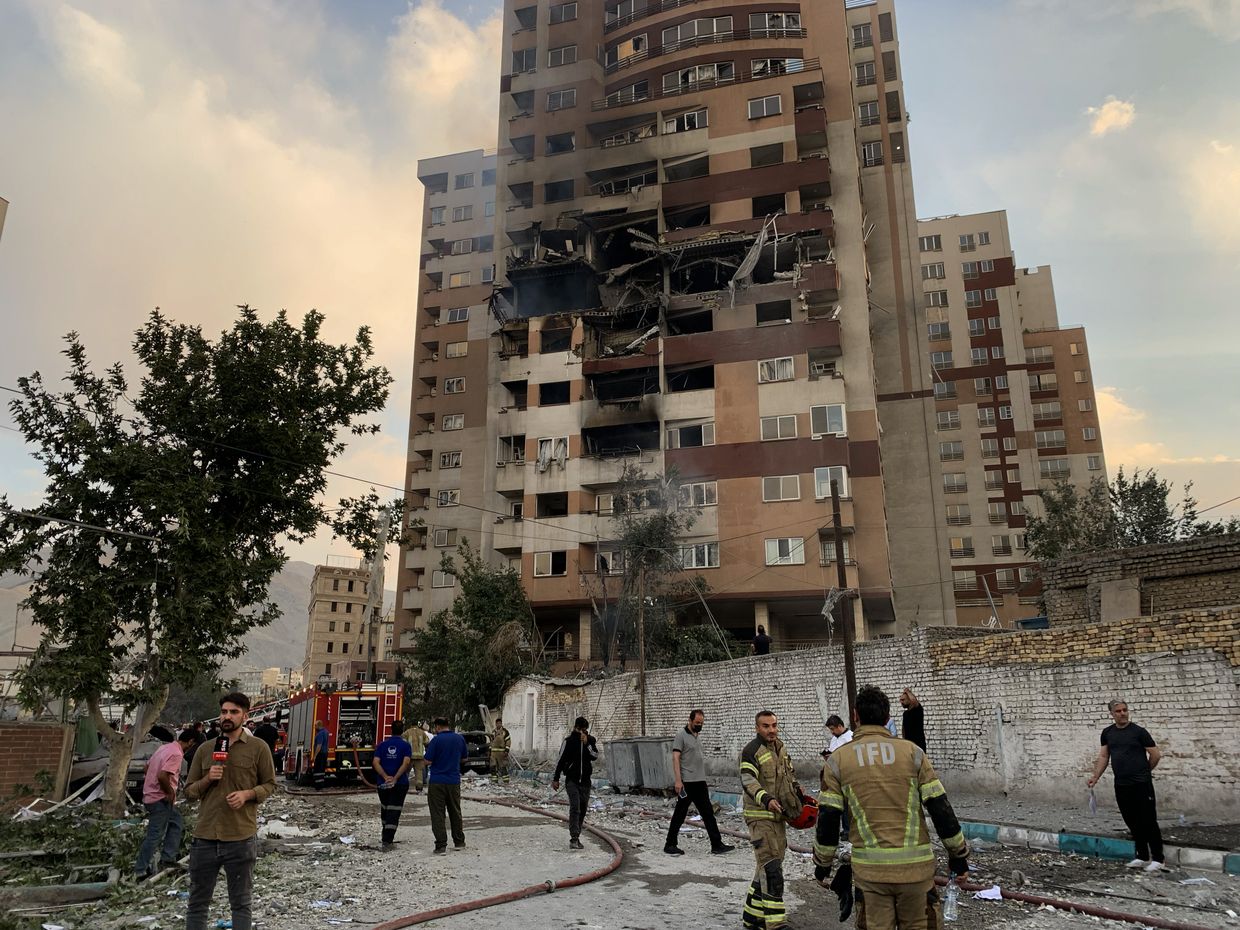 A damaged building in Tehran, Iran, after an Israeli strike on June 13, 2025.