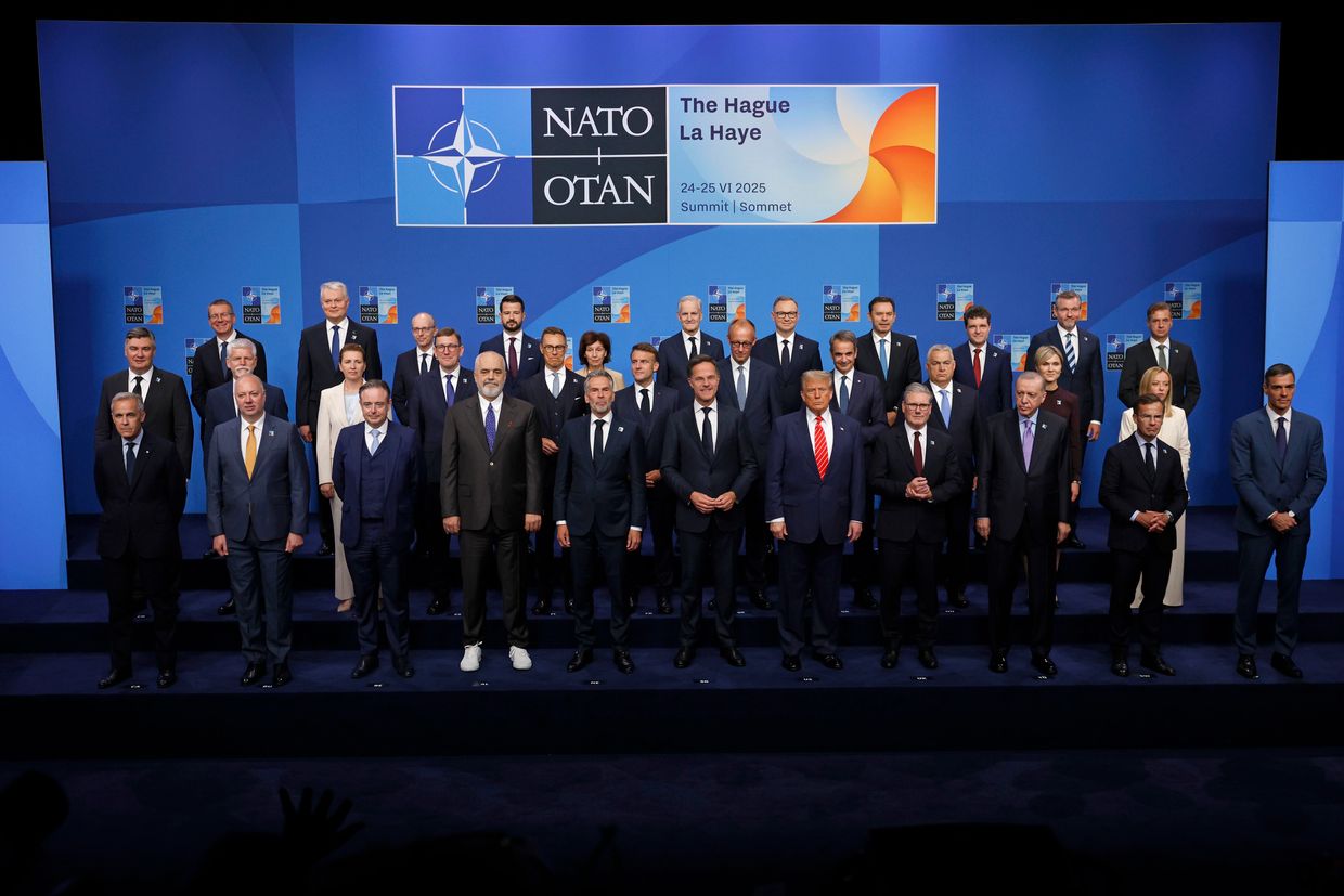 NATO heads of state and government pose for an official “family photo” on the second day of the 2025 NATO Summit in The Hague, Netherlands, on June 25, 2025.NATO heads of state and government pose for an official photo on the second day of the 2025 NATO Summit in The Hague, Netherlands, on June 25, 2025.