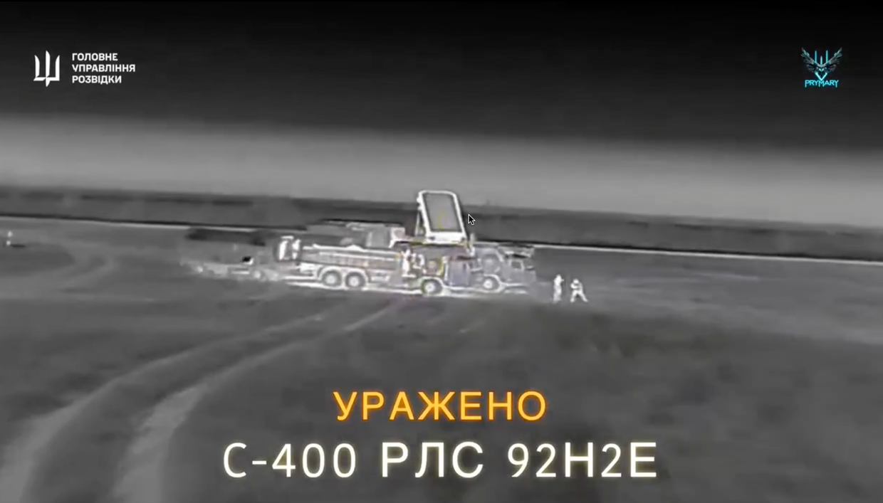 Ukrainian drones strike Russian S-400 air defense system in occupied Crimea, HUR says