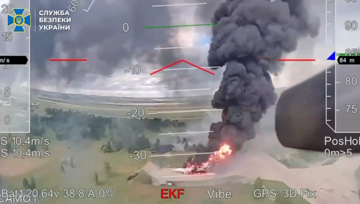 Ukrainian drone strikes Russian Tu-22 bomber: SBU releases new footage of Operation Spiderweb