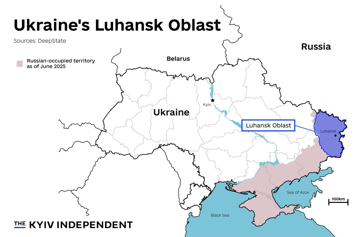 Russian logistics hub burning in occupied Luhansk Oblast amid reported drone attack, explosions