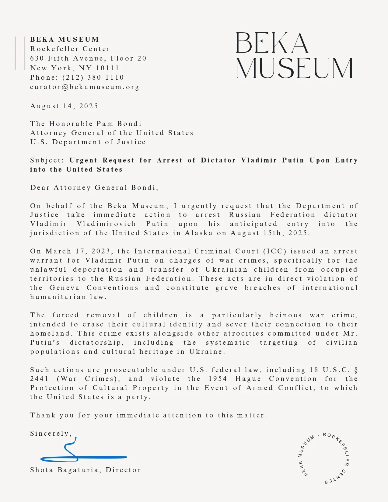 the letter