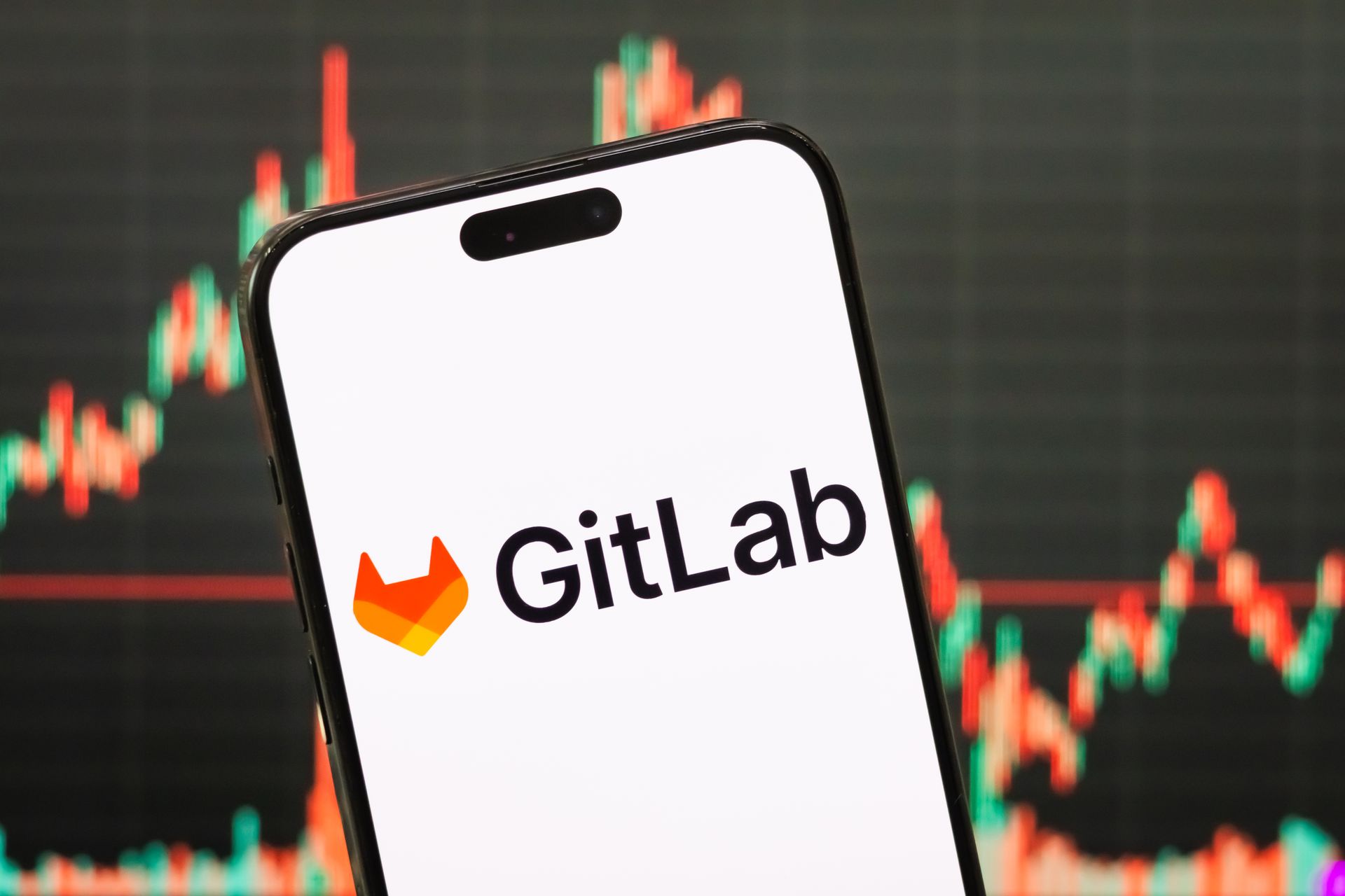 The logo of GitLab Inc. is displayed on a smartphone screen in Chongqing, China, on June 8, 2025. 