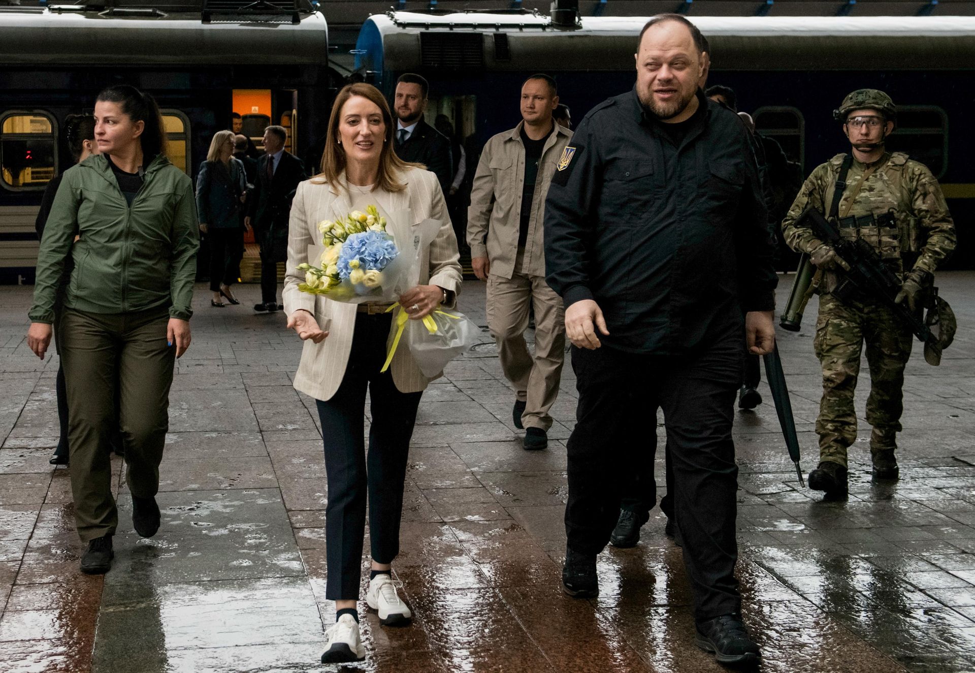 European Parliament head visits Kyiv to meet Zelensky, top officials