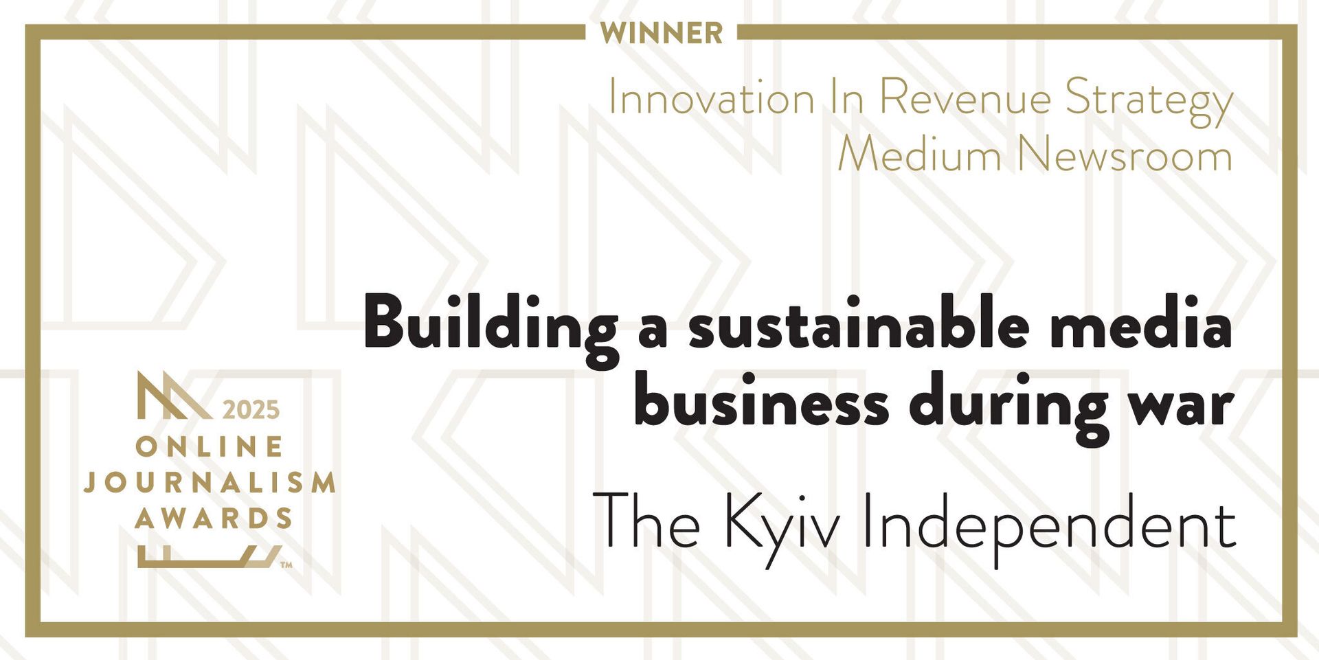 Kyiv Independent wins Online Journalism Award for Innovation in Revenue Strategy