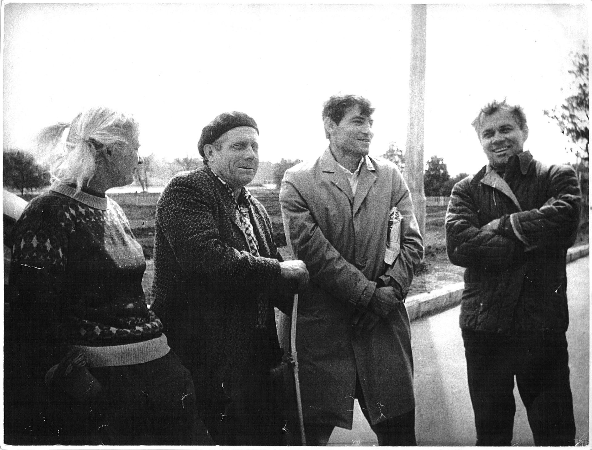 (L-R) Alla Horska, Hryhoriy Synytsia, Vasyl Stus, and Viktor Zaretskyi in Donetsk, Ukraine, 1966. 