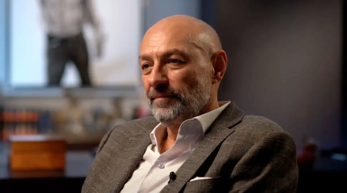 Hennadiy Boholyubov, Ukrainian oligarch, in an unknown location, in a photo created on Aug. 20, 2023. 