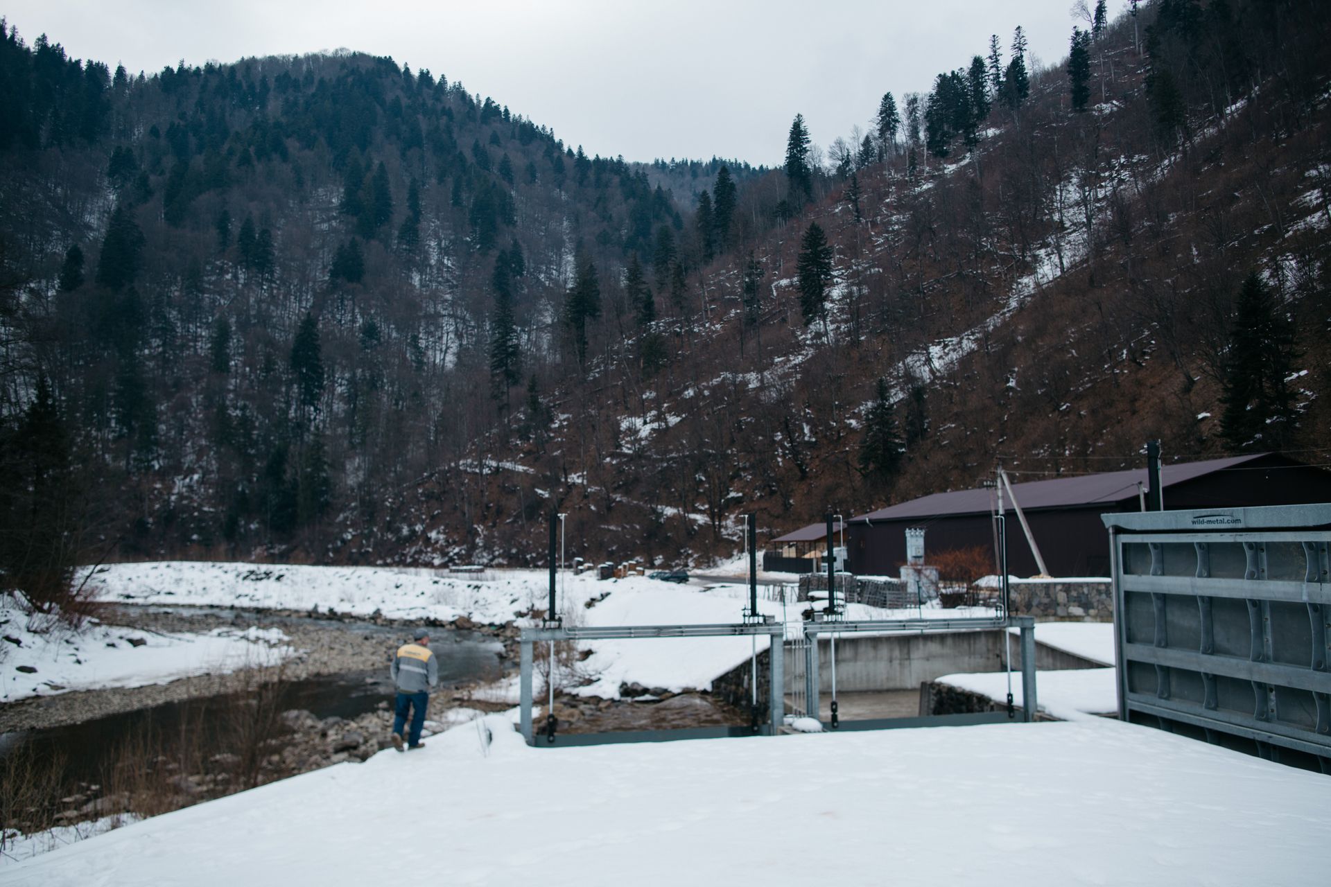Ivan, a technician at a hydroelectric power plant built in 2014 by Rener, a Ukrainian renewable energy group, in the mountain village of Ust-Chorna, Zakarpattia Oblast, Ukraine, on Feb. 10, 2026.