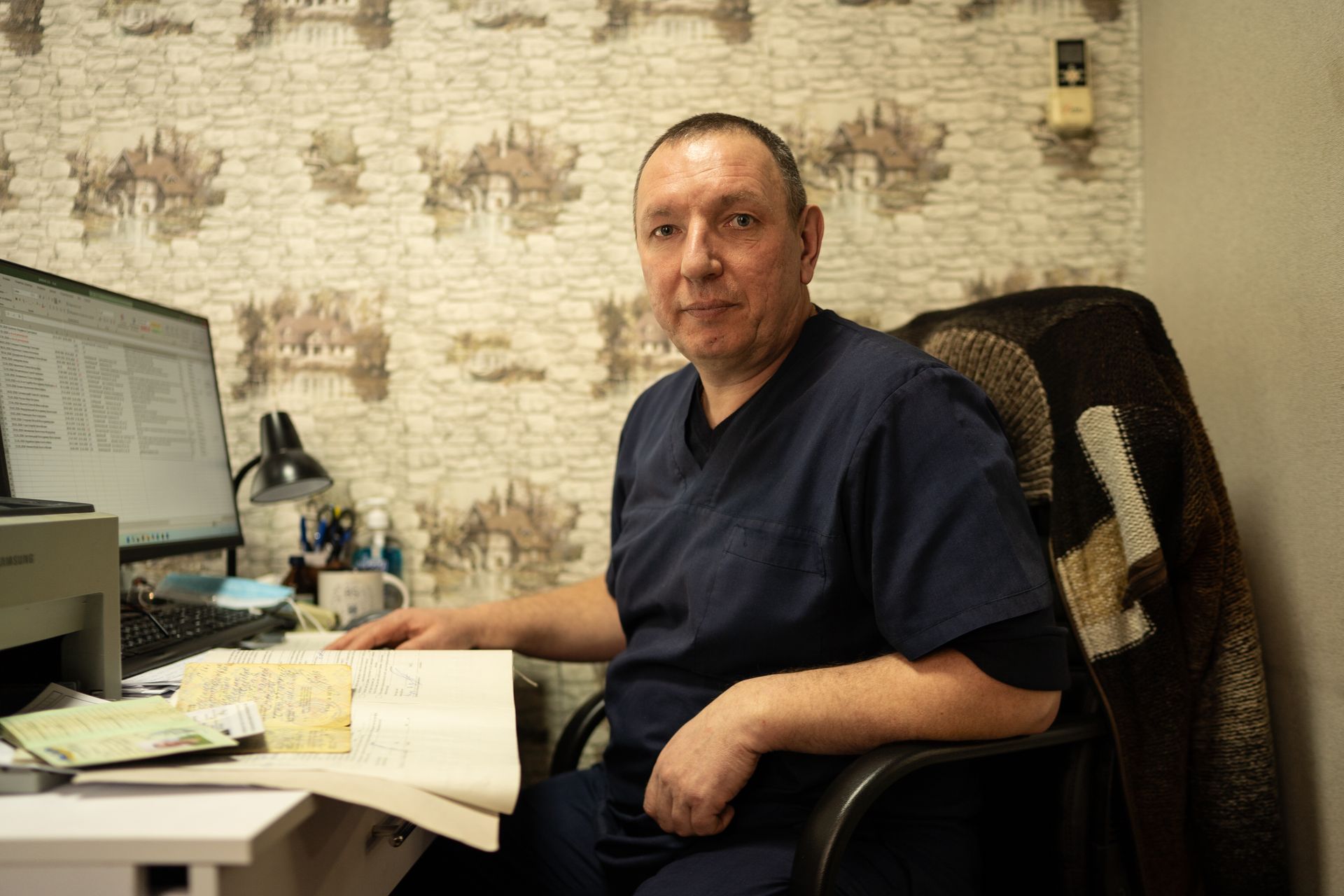Forensic expert Dmitriy Lys, at the morgue, in Kharkiv, Ukraine on Jan. 22, 2026.