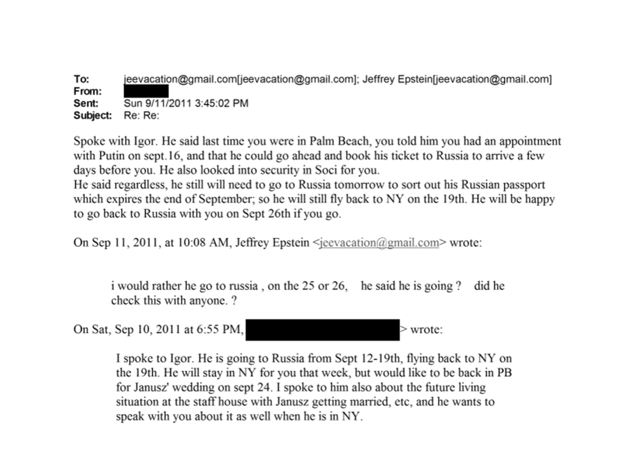 The recently released files show Epstein discussing potential meetings with Putin.