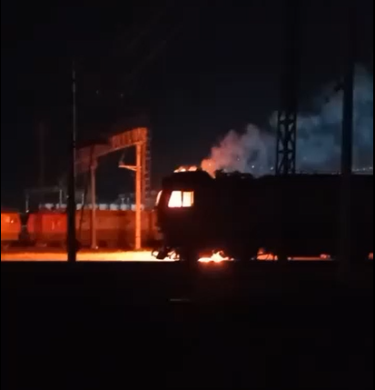 Pro-Ukrainian partisans set locomotive ablaze in Russia's Lipetsk Oblast, group claims