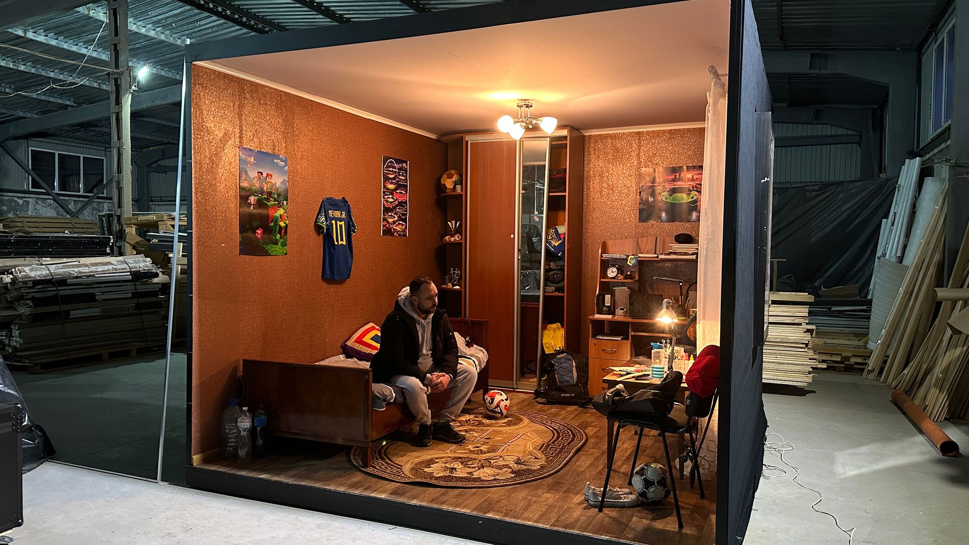 A Ukrainian child's bedroom goes on tour to confront Europe with Russia's abductions