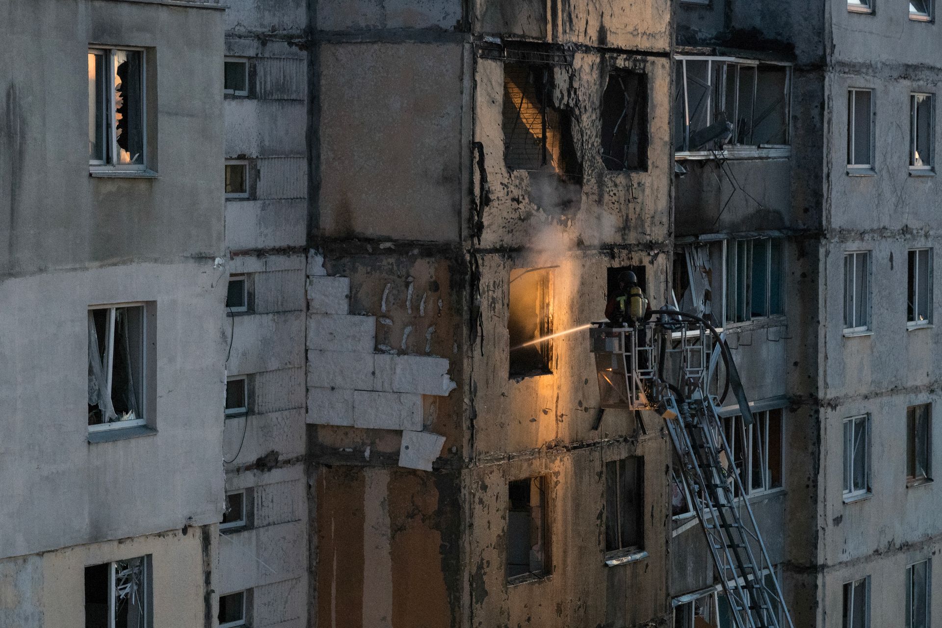 Aftermath of nationwide Russian drone and missile strikes, September 4, 2026
