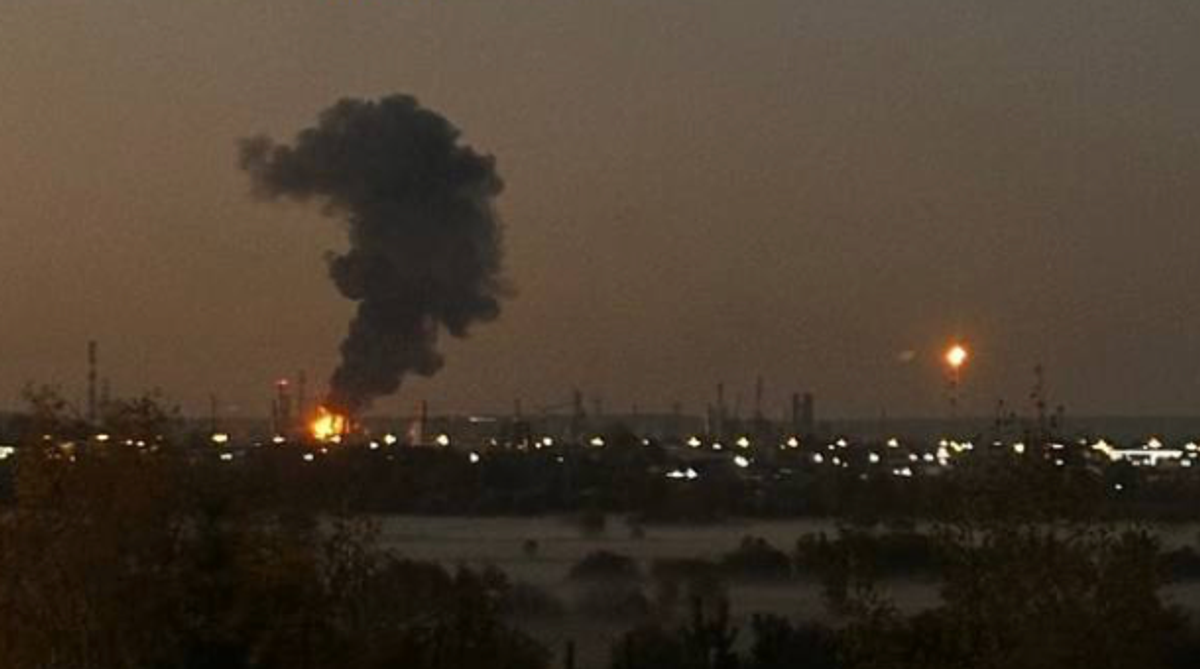 Open-source imagery of the aftermath of Ukrainian drone strikes on Russian refineries and defense-industrial plants, Sept. 25, 2026