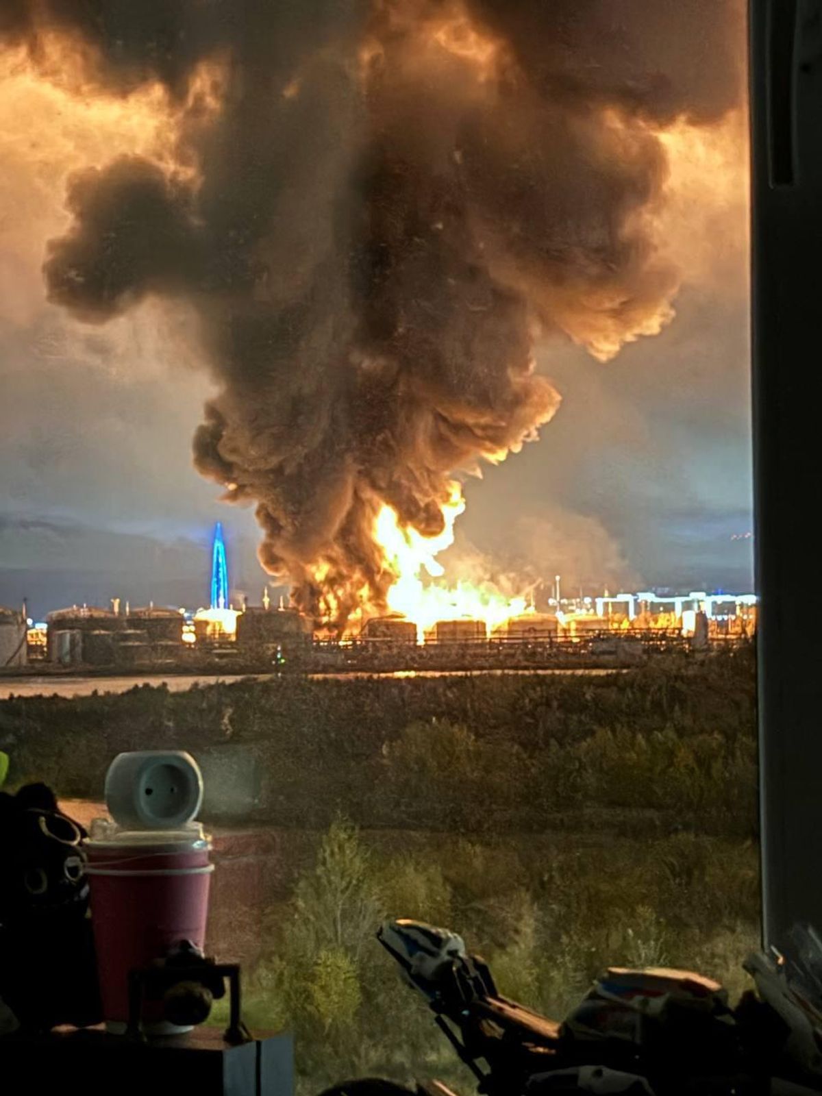 Flames, explosions reported amid large Ukrainian drone attack on St. Petersburg